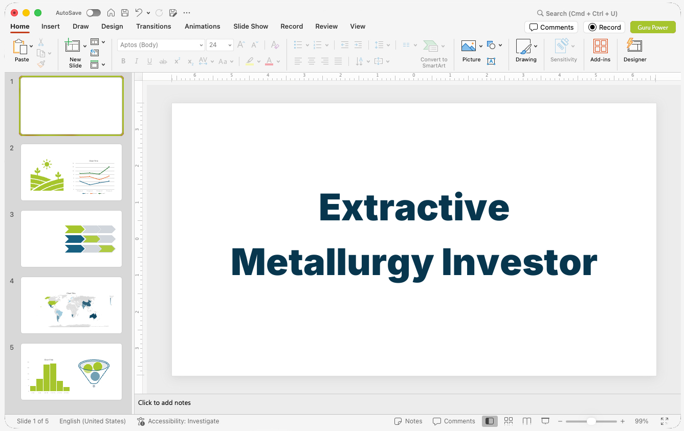 Extractive Metallurgy Investor Pitch Deck