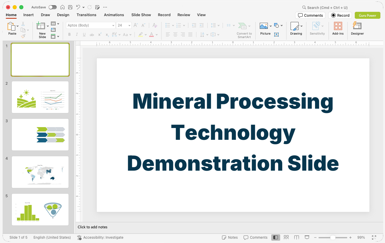 Mineral Processing Technology Demonstration Slide-Deck