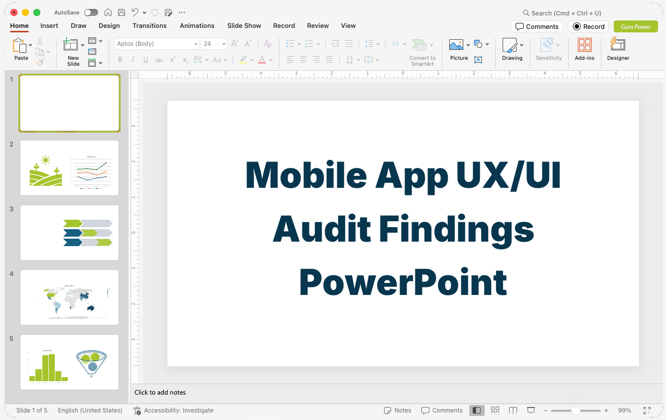 Mobile App UX/UI Audit Findings PowerPoint