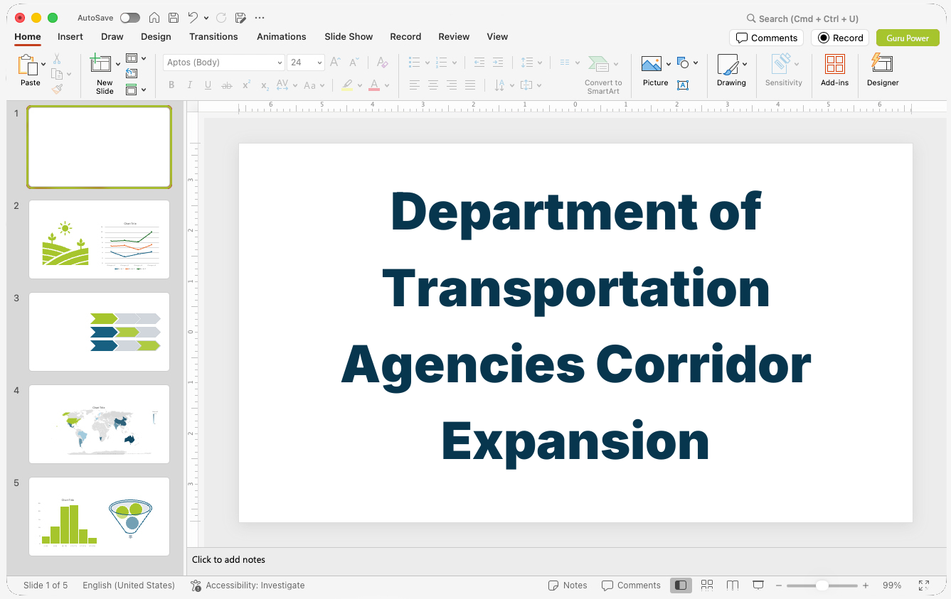 Department of Transportation Agencies Corridor Expansion Pitch-Deck
