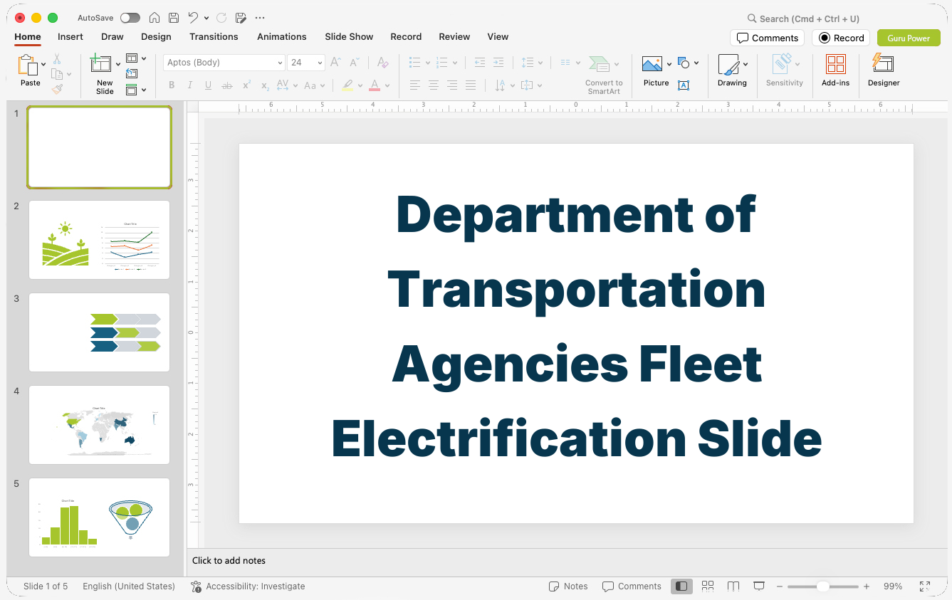 Department of Transportation Agencies Fleet Electrification Slide-Deck