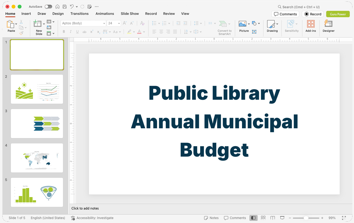 Public Library Annual Municipal Budget Presentation