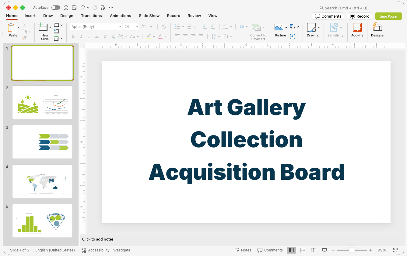 Art Gallery Collection Acquisition Board Presentation