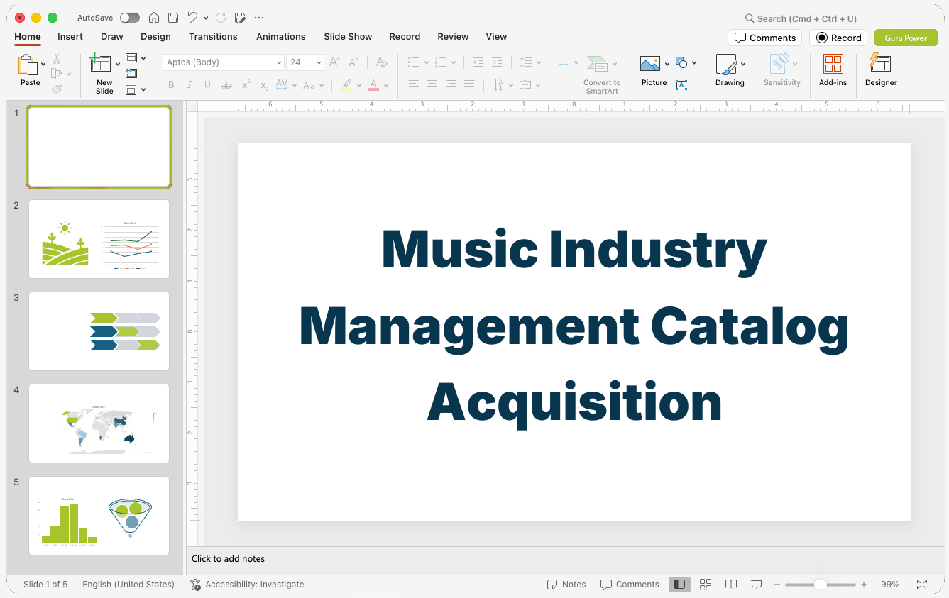 Music Industry Management Catalog Acquisition Pitch-Deck