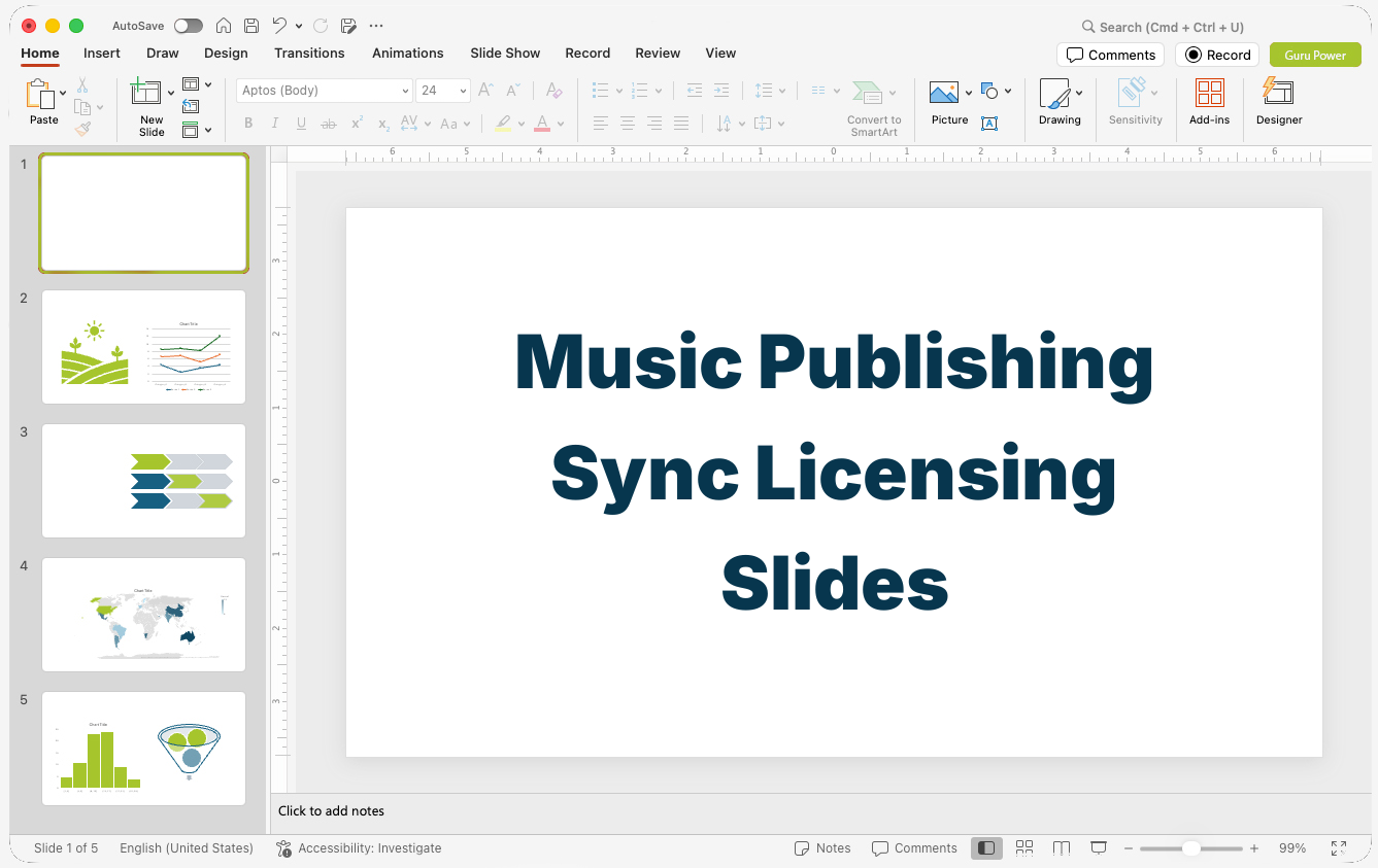 Music Publishing Sync Licensing Pitch Slides