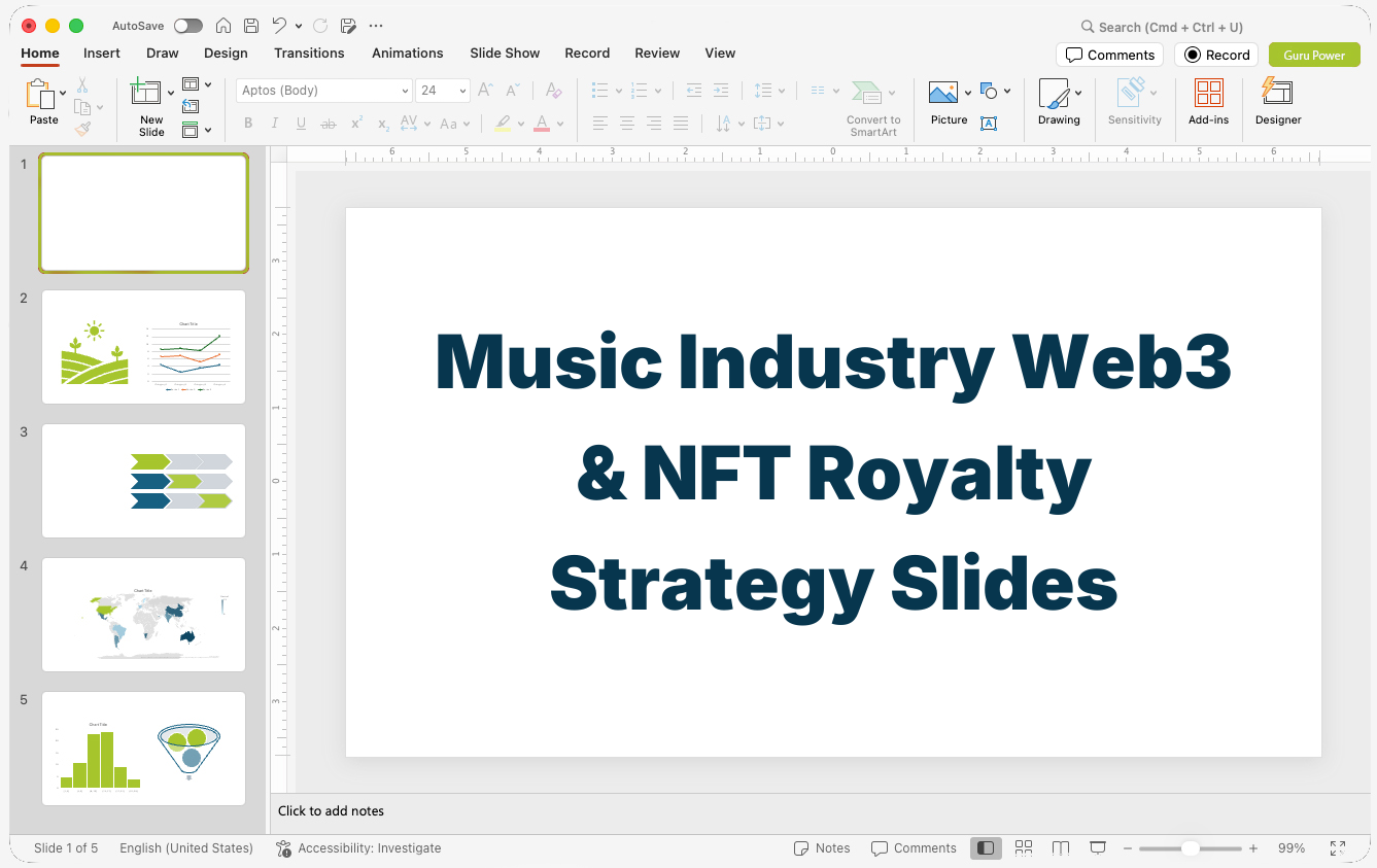 Music Industry Web3 & NFT Royalty Strategy Slides