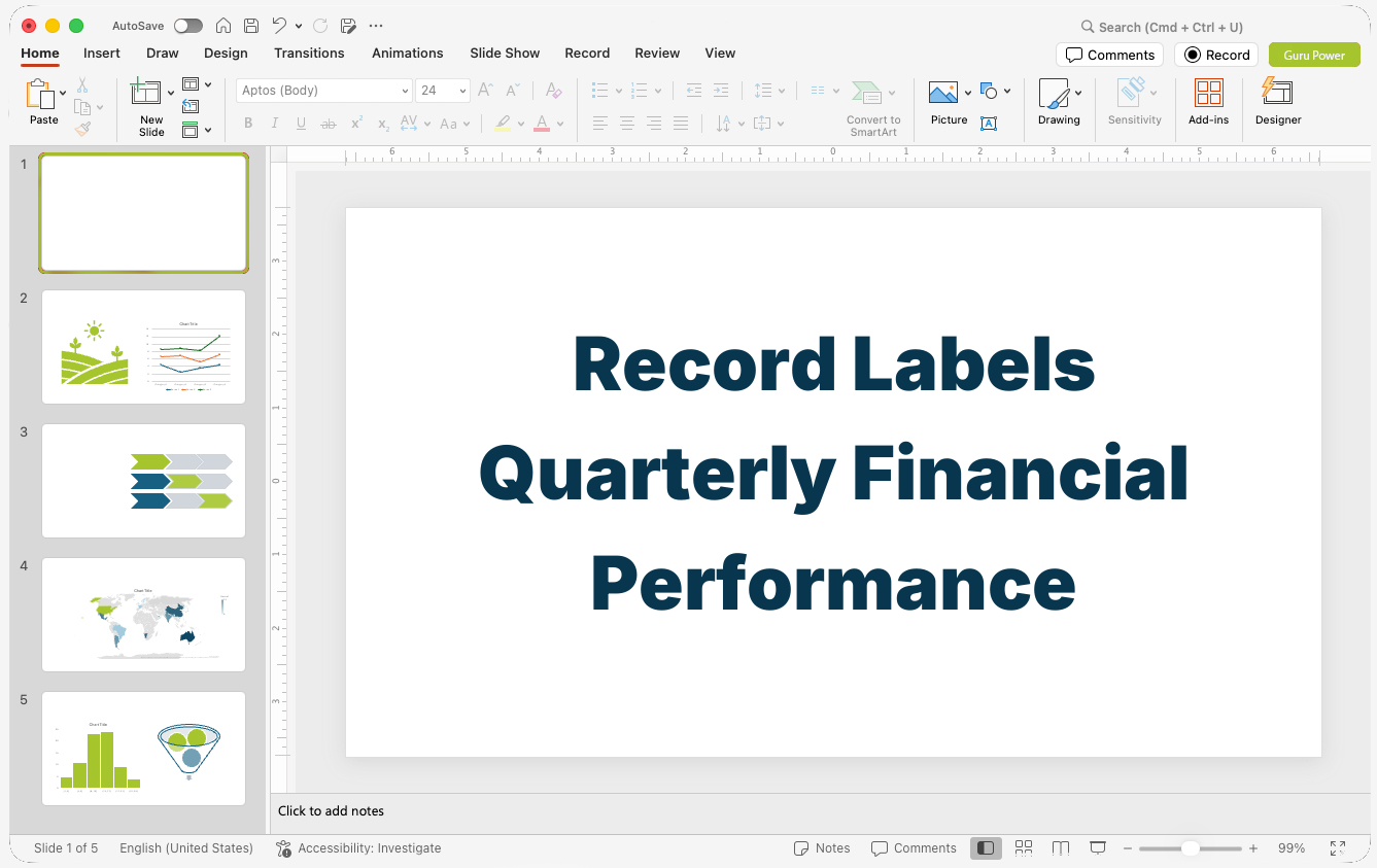 Record Labels Quarterly Financial Performance Presentation