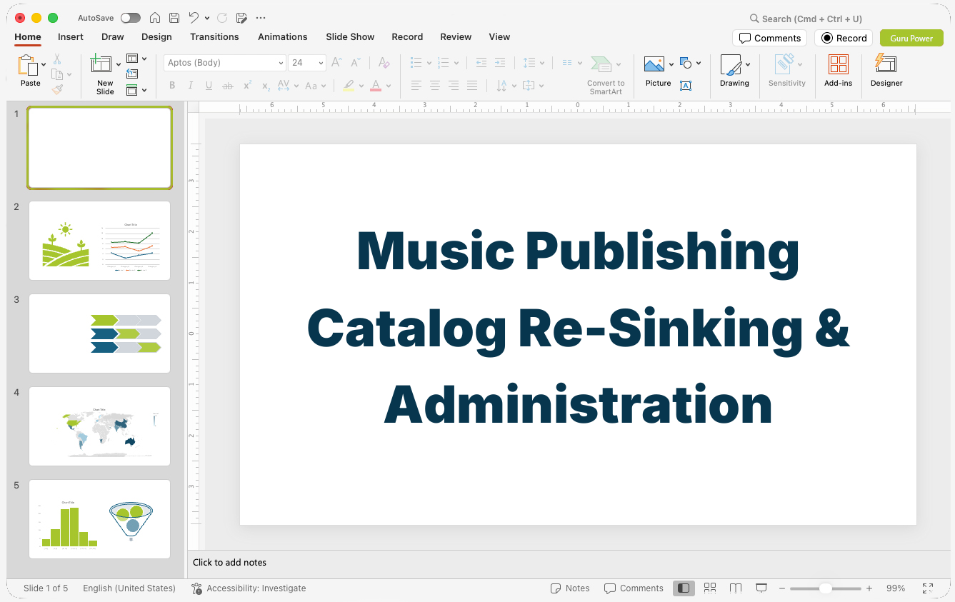 Music Publishing Catalog Re-Sinking & Administration Deck