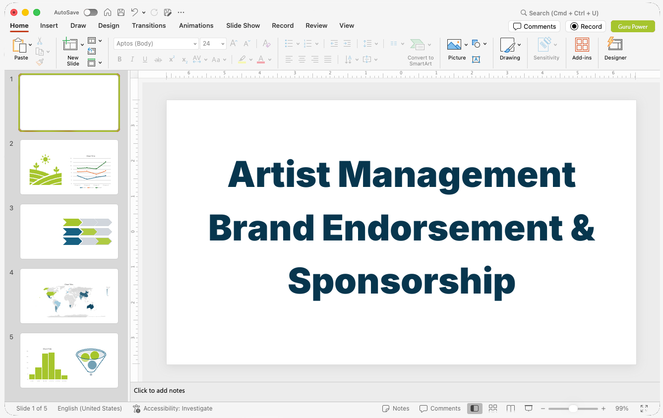 Artist Management Brand Endorsement & Sponsorship Pitch-Deck