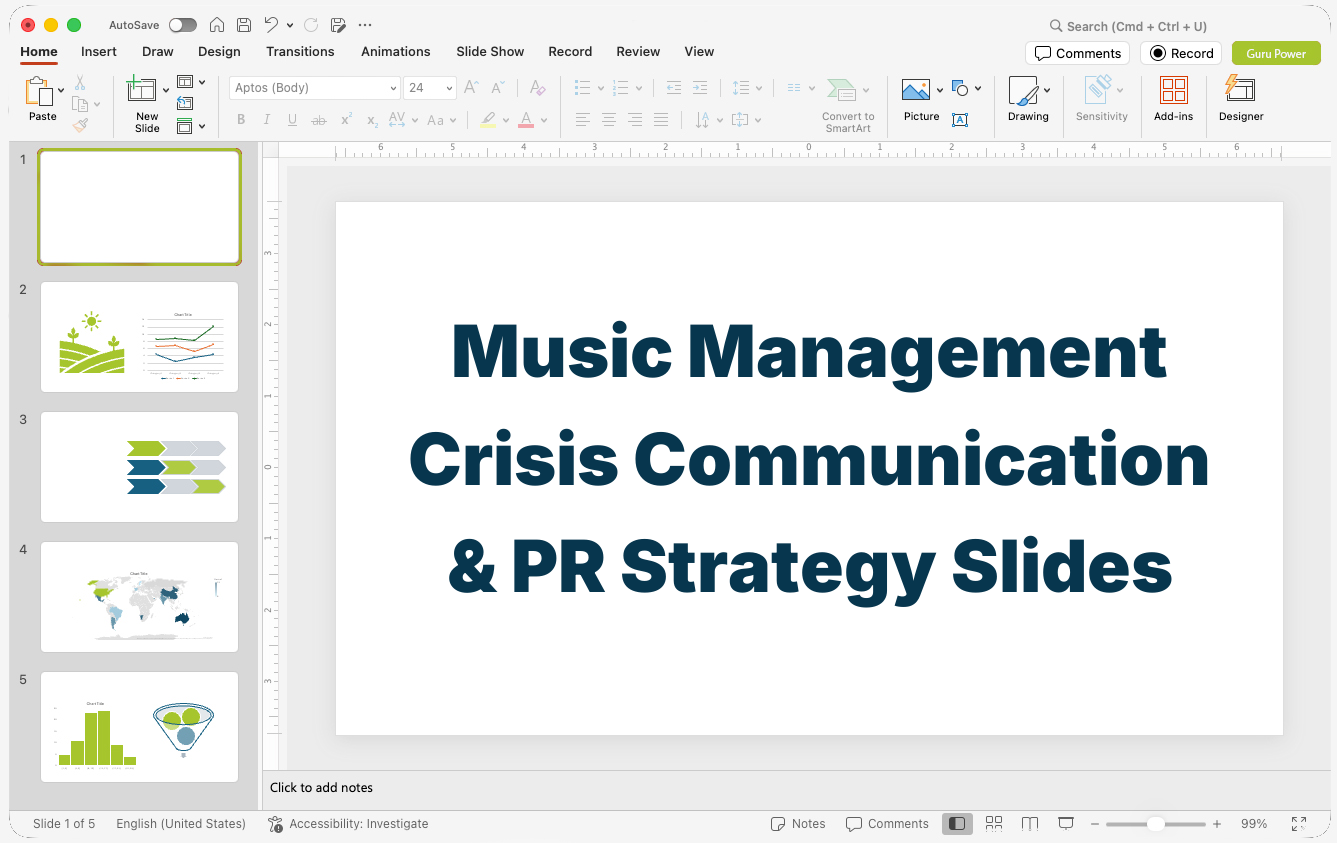 Music Management Crisis Communication & PR Strategy Slides