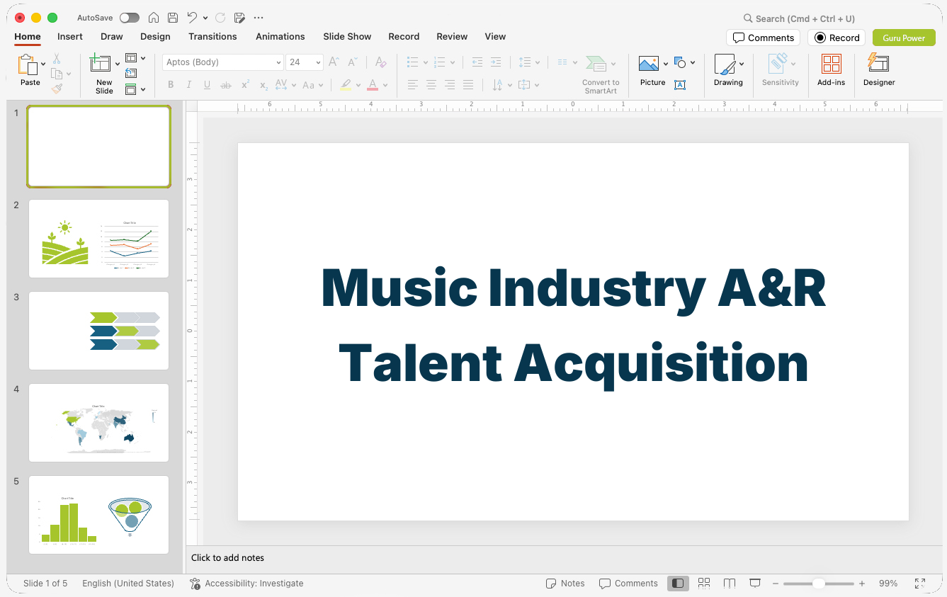 Music Industry A&R Talent Acquisition Proposal Deck