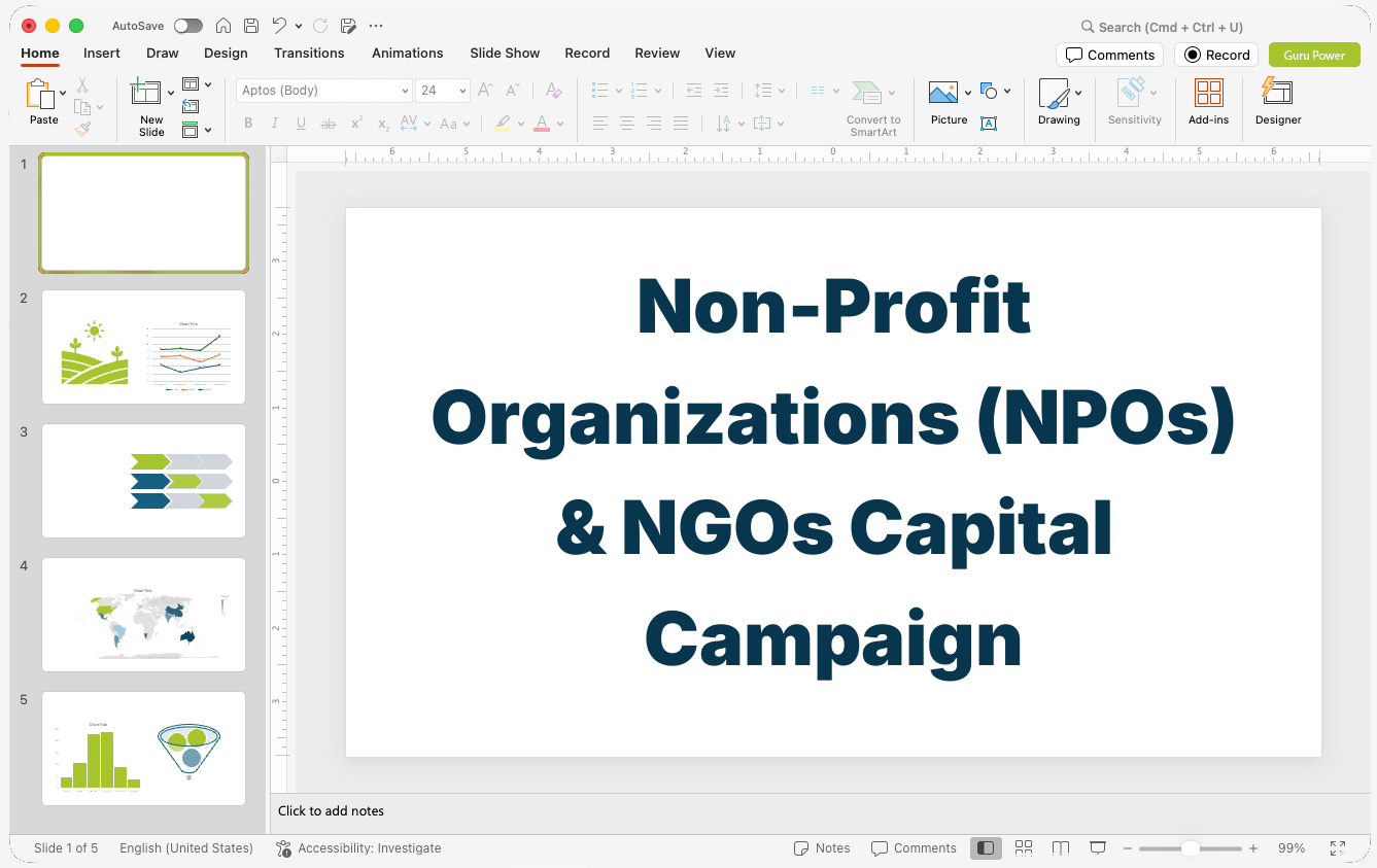 Non-Profit Organizations (NPOs) & NGOs Capital Campaign Pitch Deck