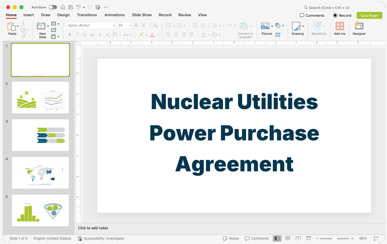 Nuclear Utilities Power Purchase Agreement Pitch-Deck
