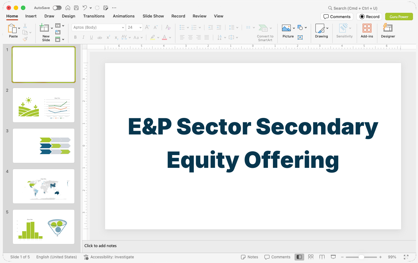 E&P Sector Secondary Equity Offering Pitch-Deck