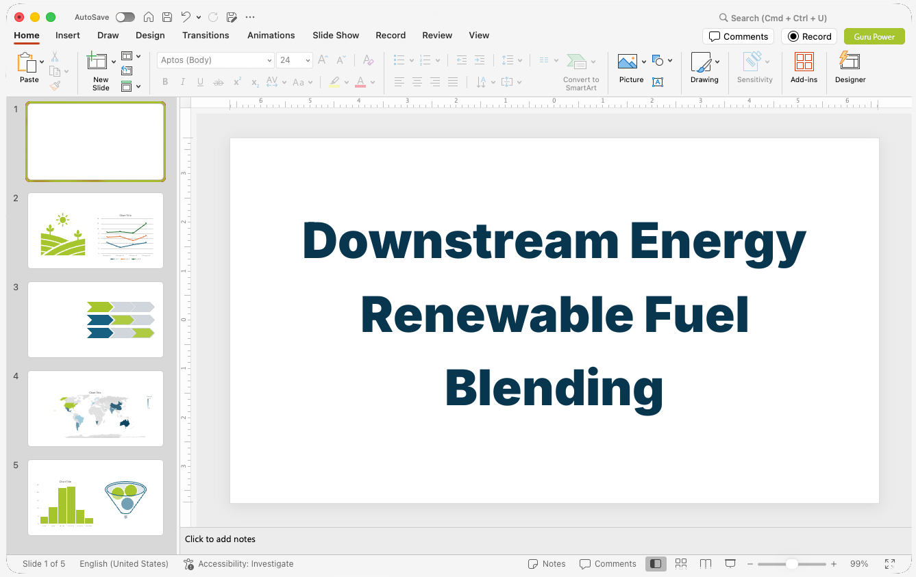 Downstream Energy Renewable Fuel Blending Pitch-Deck