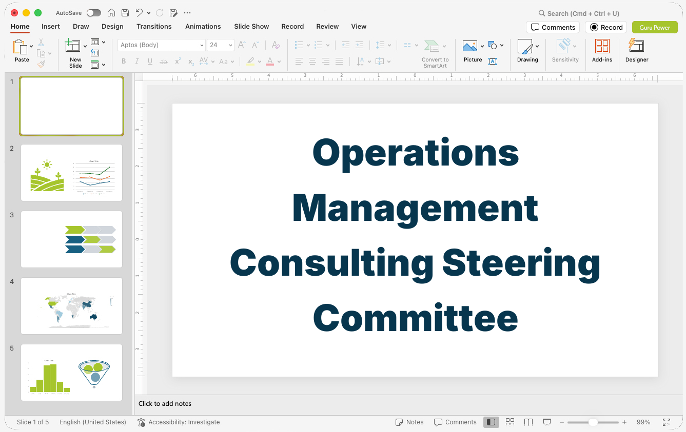 Operations Management Consulting Steering Committee Presentation