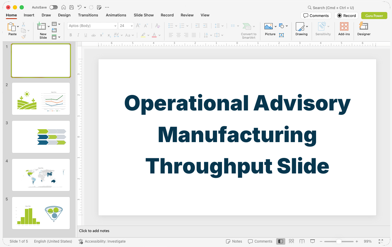 Operational Advisory Manufacturing Throughput Slide-Deck