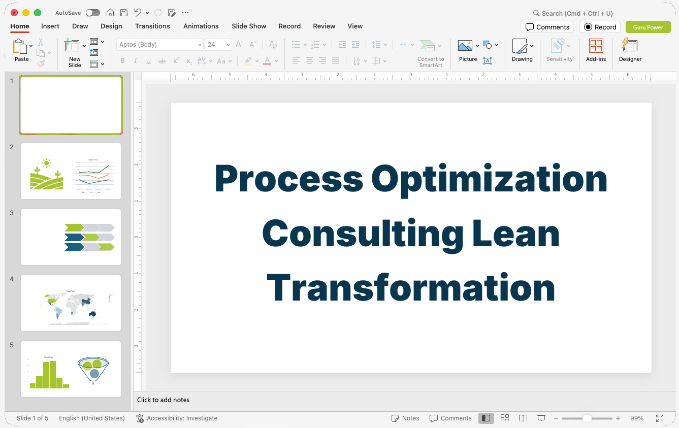 Process Optimization Consulting Lean Transformation Pitch-Deck