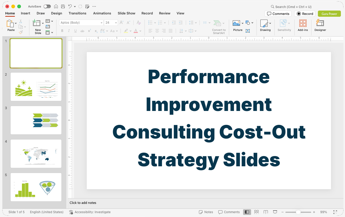 Performance Improvement Consulting Cost-Out Strategy Slides