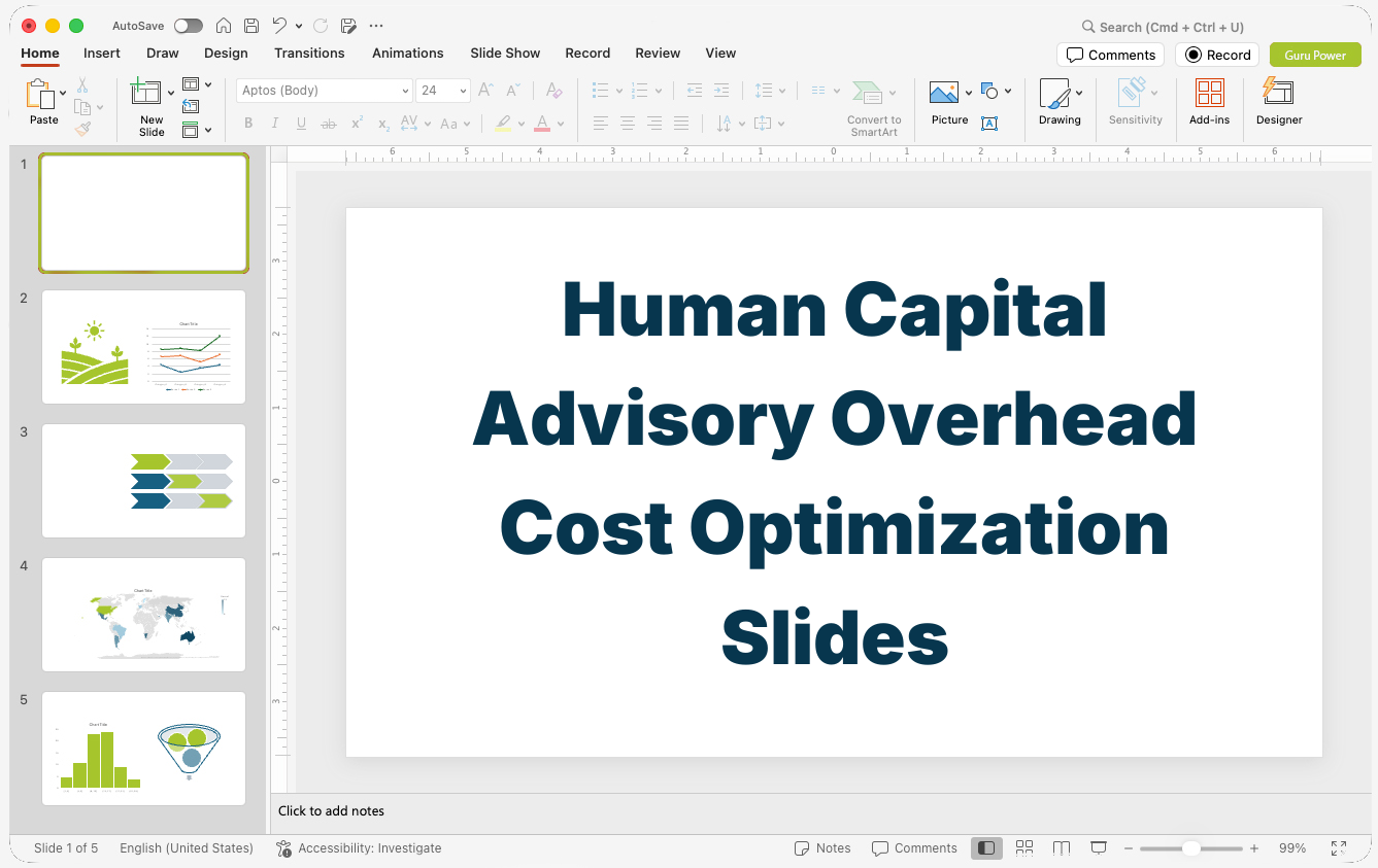Human Capital Advisory Overhead Cost Optimization Slides