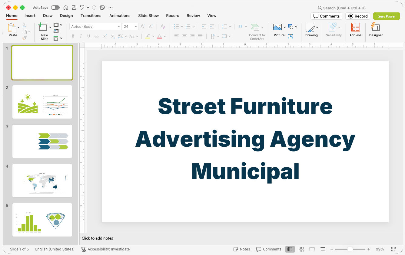 Street Furniture Advertising Agency Municipal Proposal Presentation