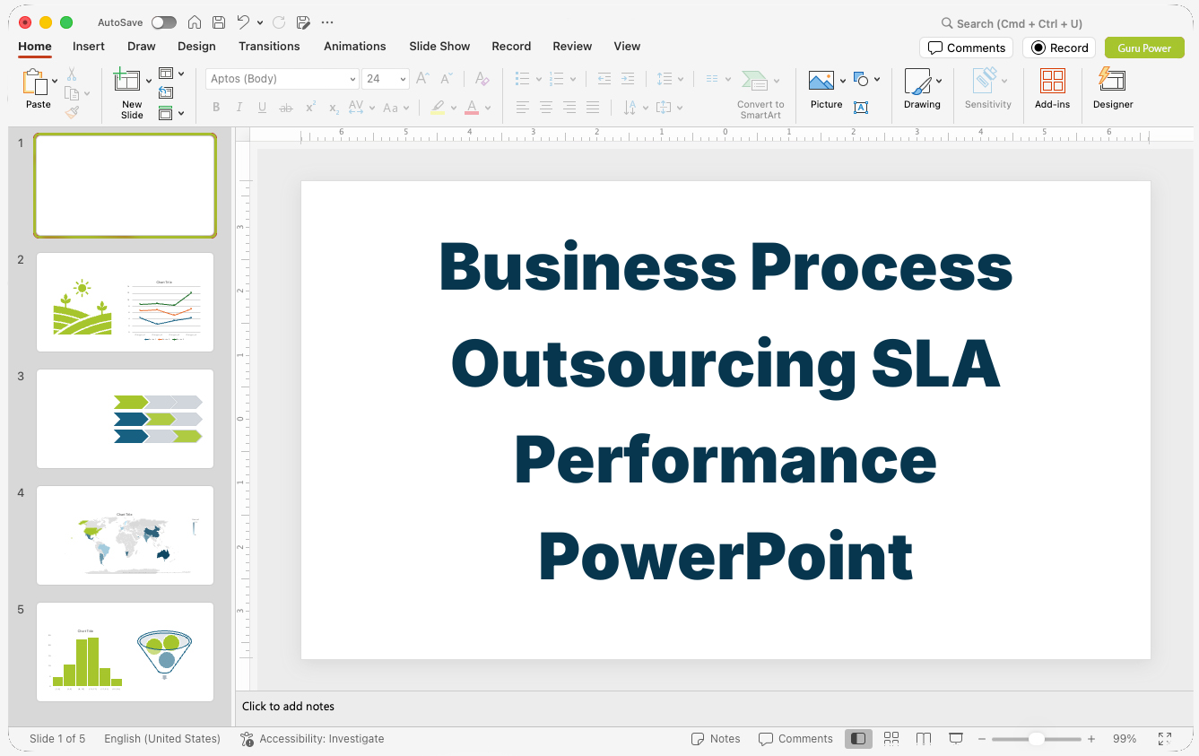 Business Process Outsourcing SLA Performance PowerPoint