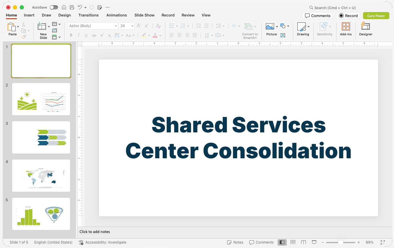 Shared Services Center Consolidation Pitch