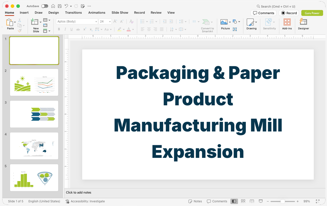 Packaging & Paper Product Manufacturing Mill Expansion Pitch-Deck