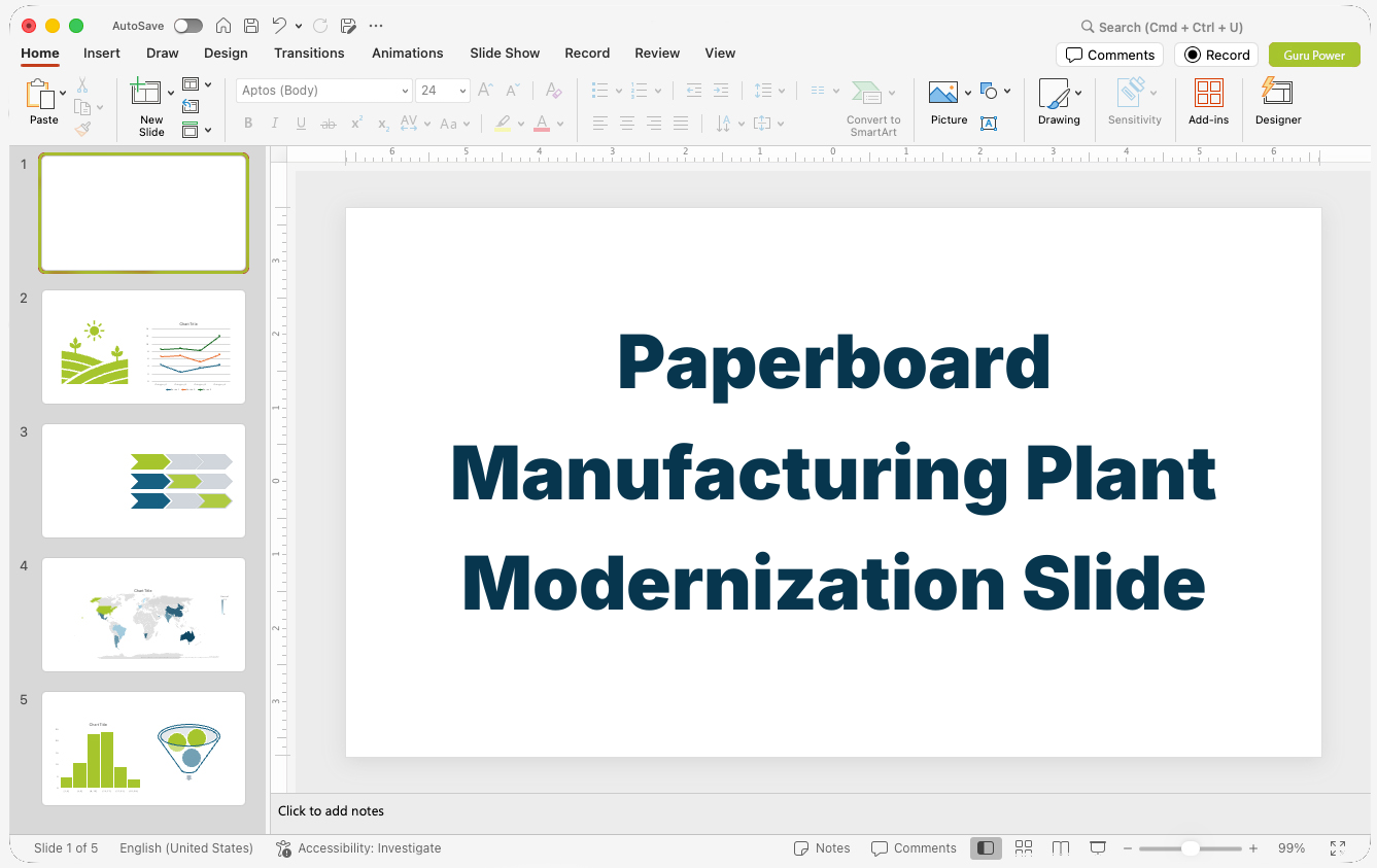 Paperboard Manufacturing Plant Modernization Slide-Deck