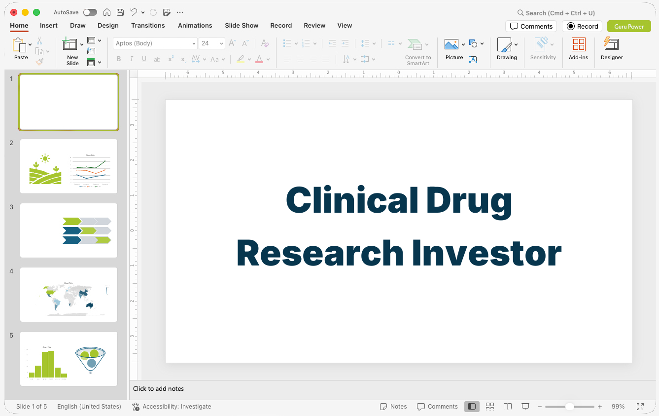 Clinical Drug Research Investor Pitch Deck