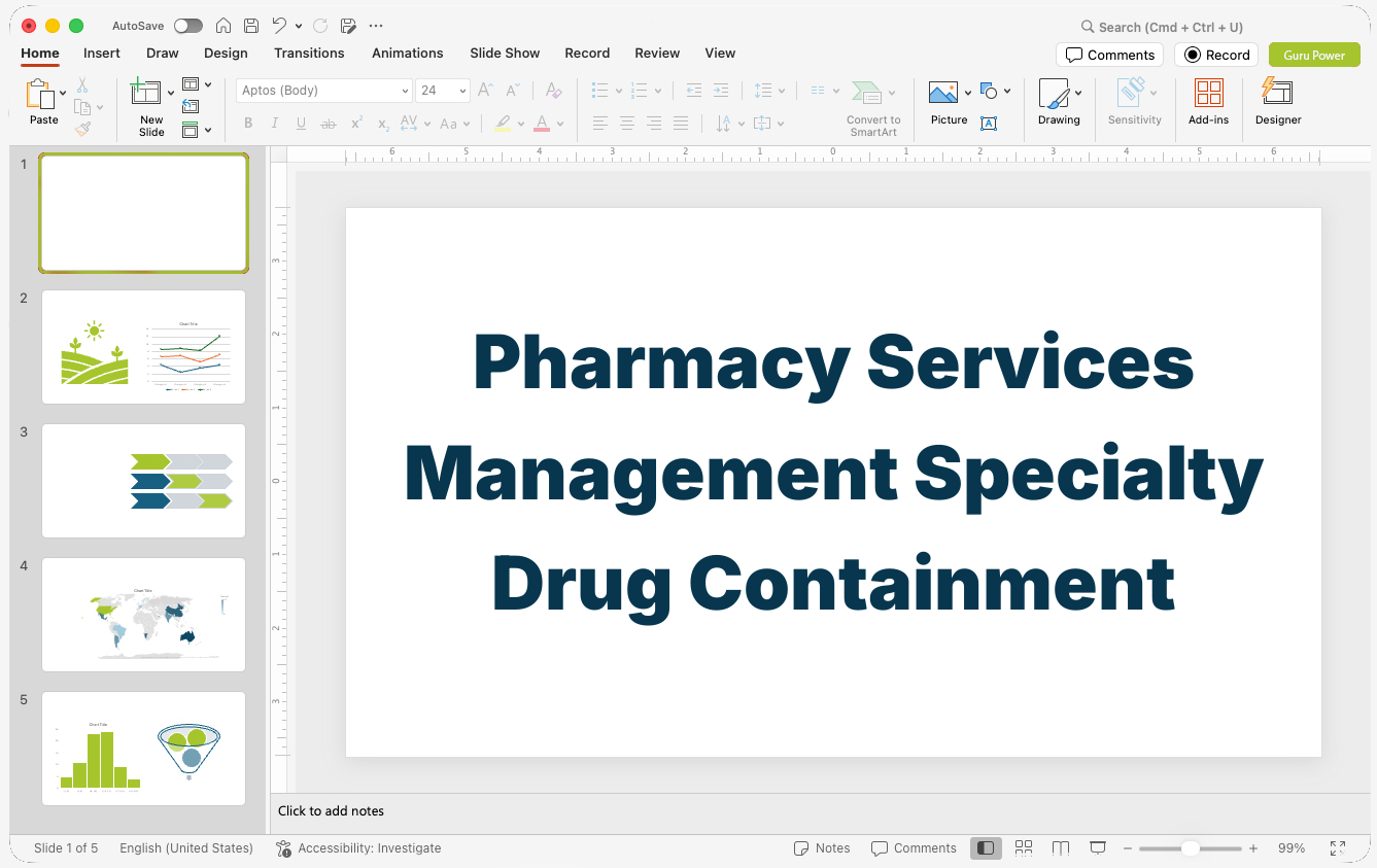 Pharmacy Services Management Specialty Drug Containment Pitch-Deck
