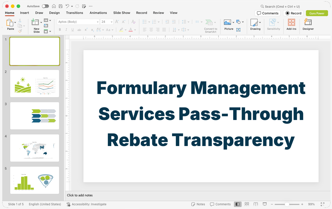 Formulary Management Services Pass-Through Rebate Transparency Deck