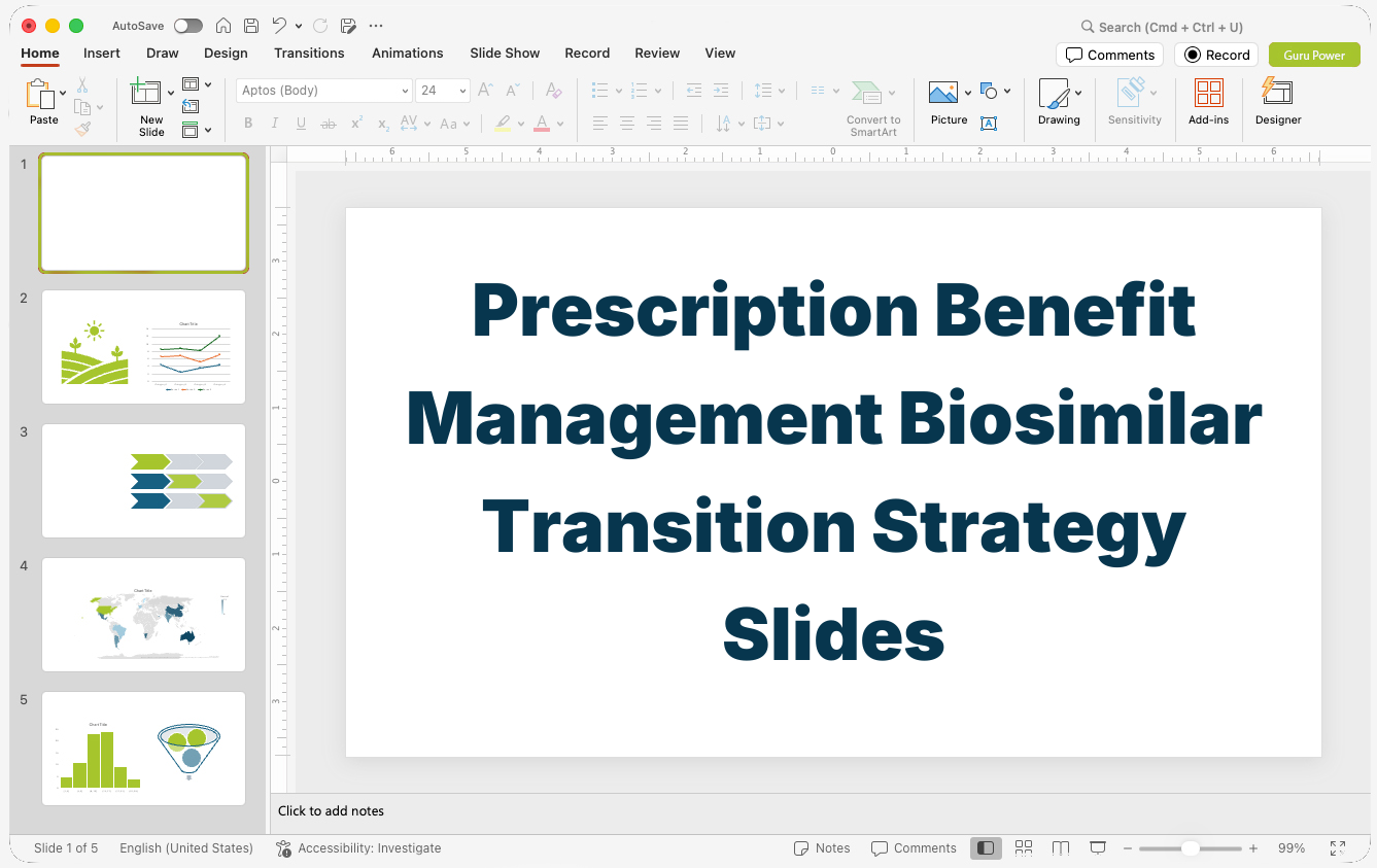 Prescription Benefit Management Biosimilar Transition Strategy Slides