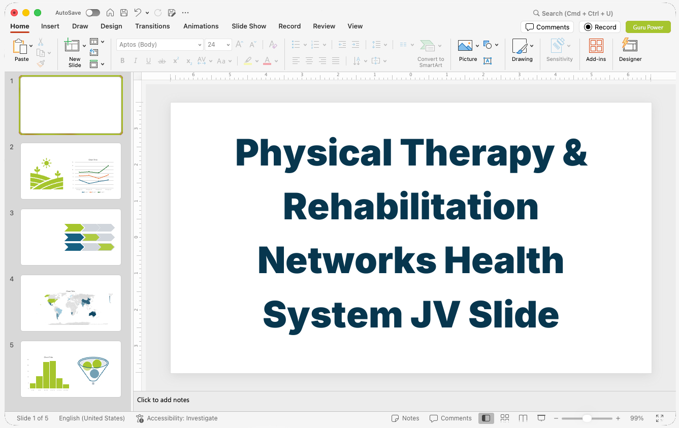 Physical Therapy & Rehabilitation Networks Health System JV Slide-Deck