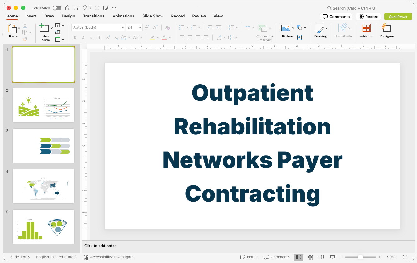 Outpatient Rehabilitation Networks Payer Contracting Presentation