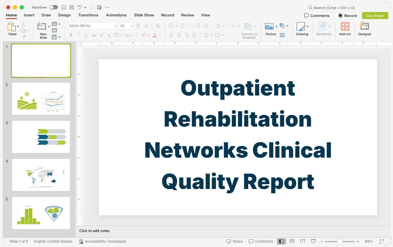 Outpatient Rehabilitation Networks Clinical Quality Report Presentation