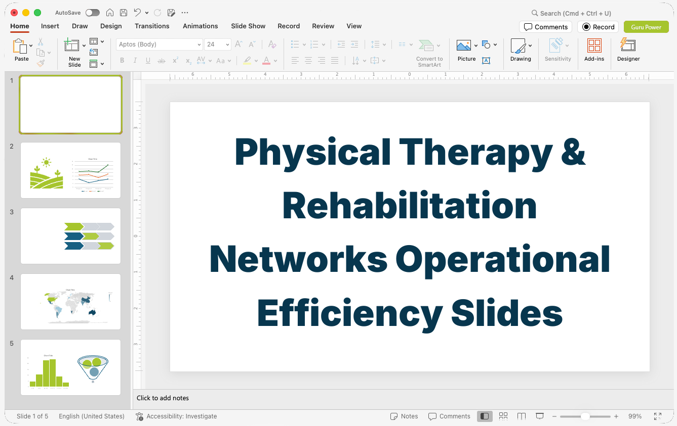 Physical Therapy & Rehabilitation Networks Operational Efficiency Slides