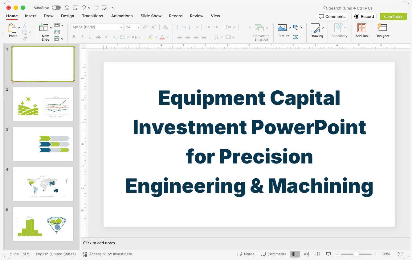 Equipment Capital Investment PowerPoint for Precision Engineering & Machining