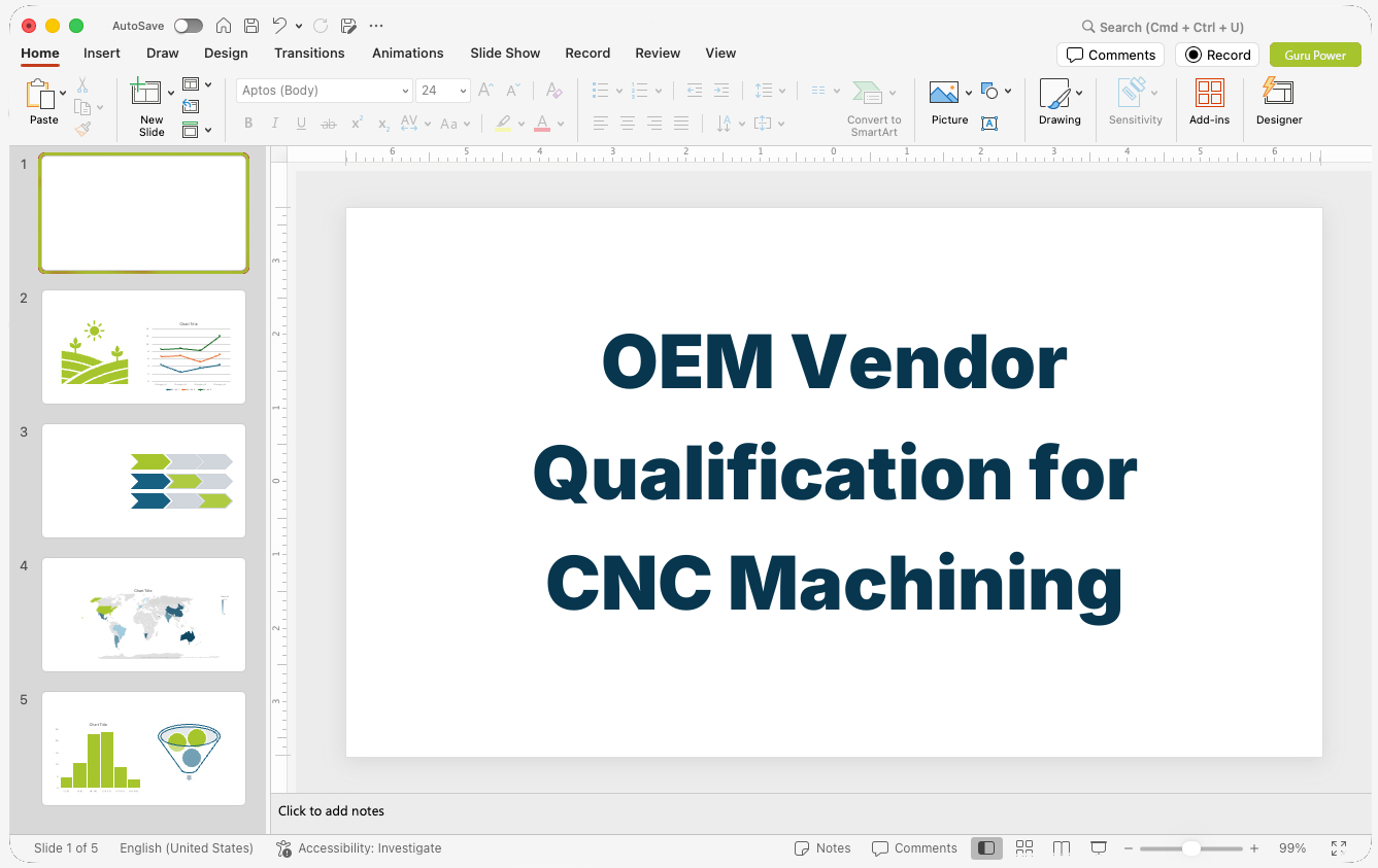 OEM Vendor Qualification Presentation for CNC Machining