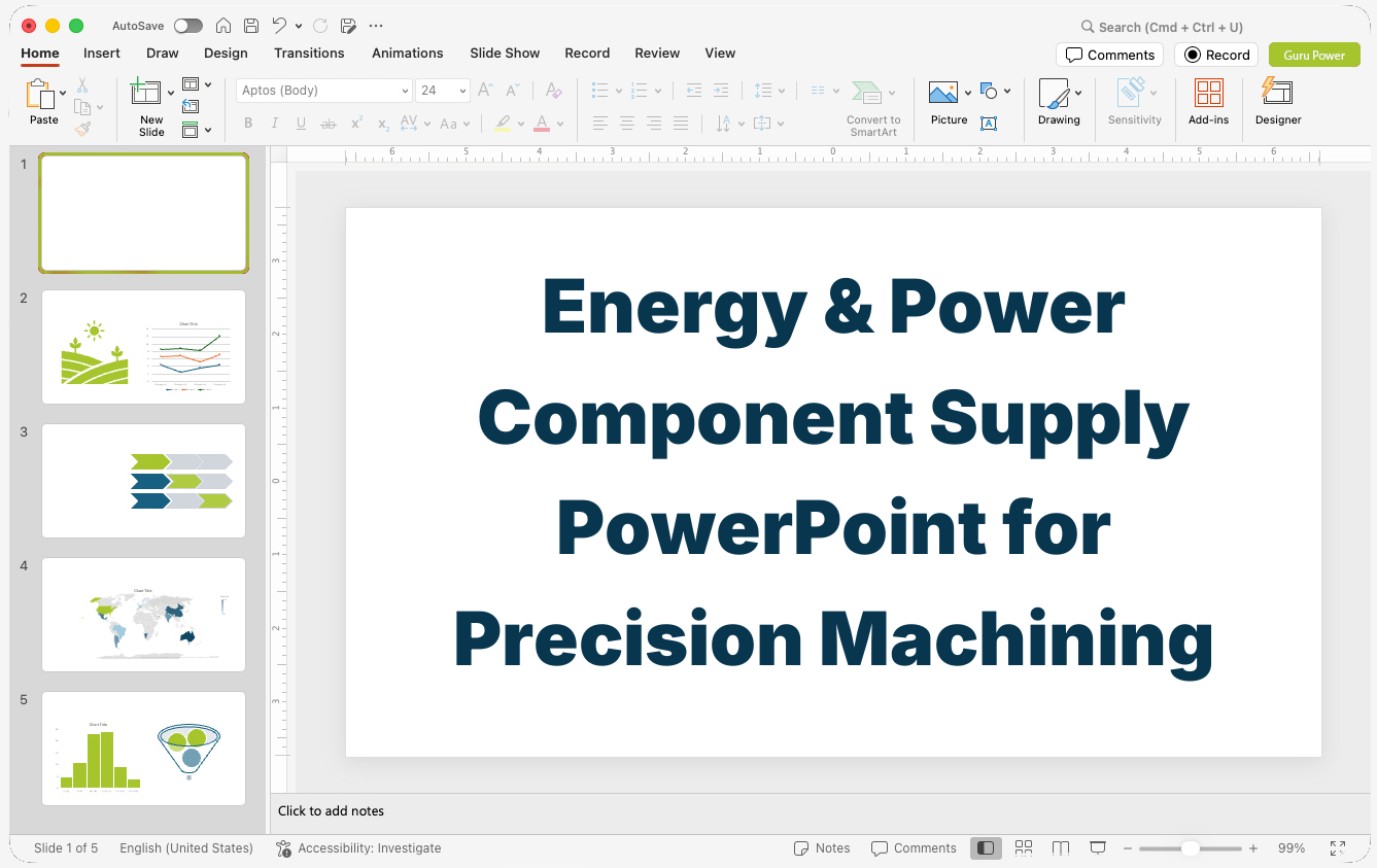 Energy & Power Component Supply PowerPoint for Precision Machining