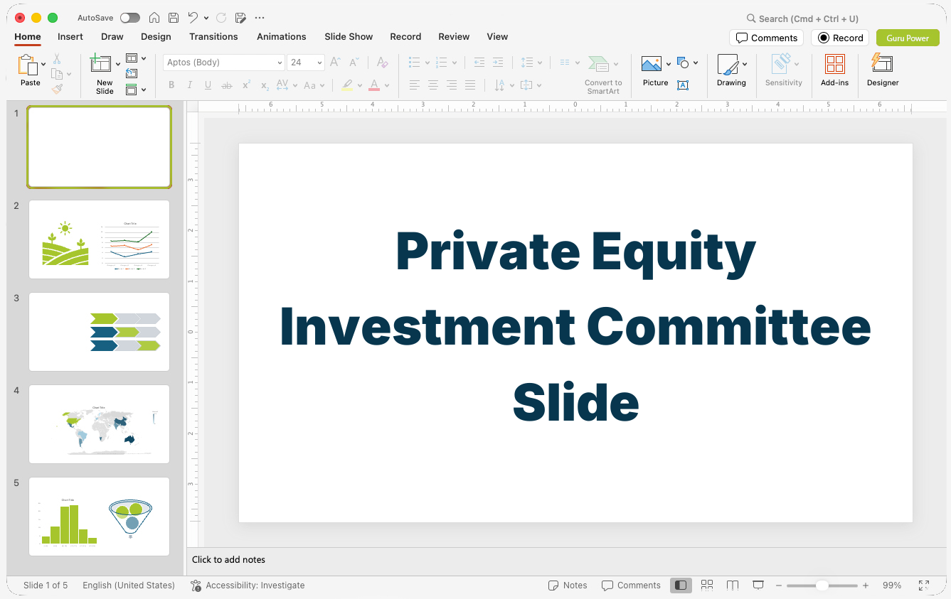 Private Equity Investment Committee Slide-Deck