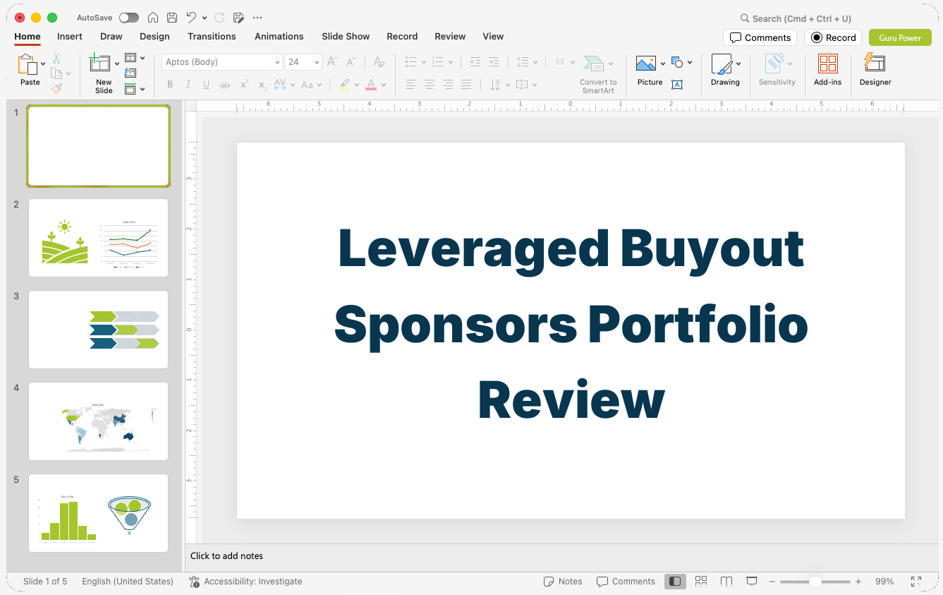 Leveraged Buyout Sponsors Portfolio Review Presentation