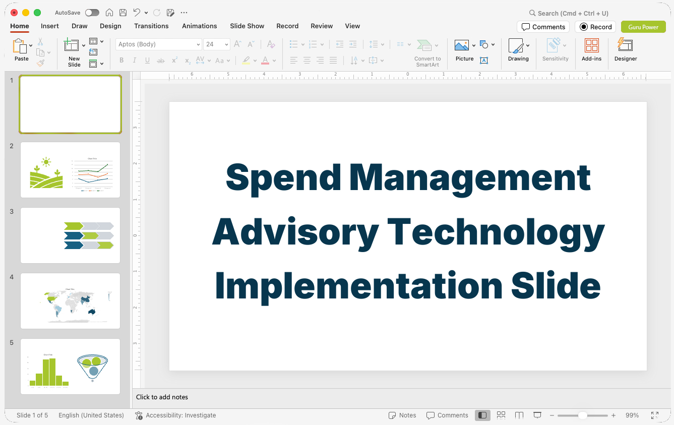 Spend Management Advisory Technology Implementation Slide Deck