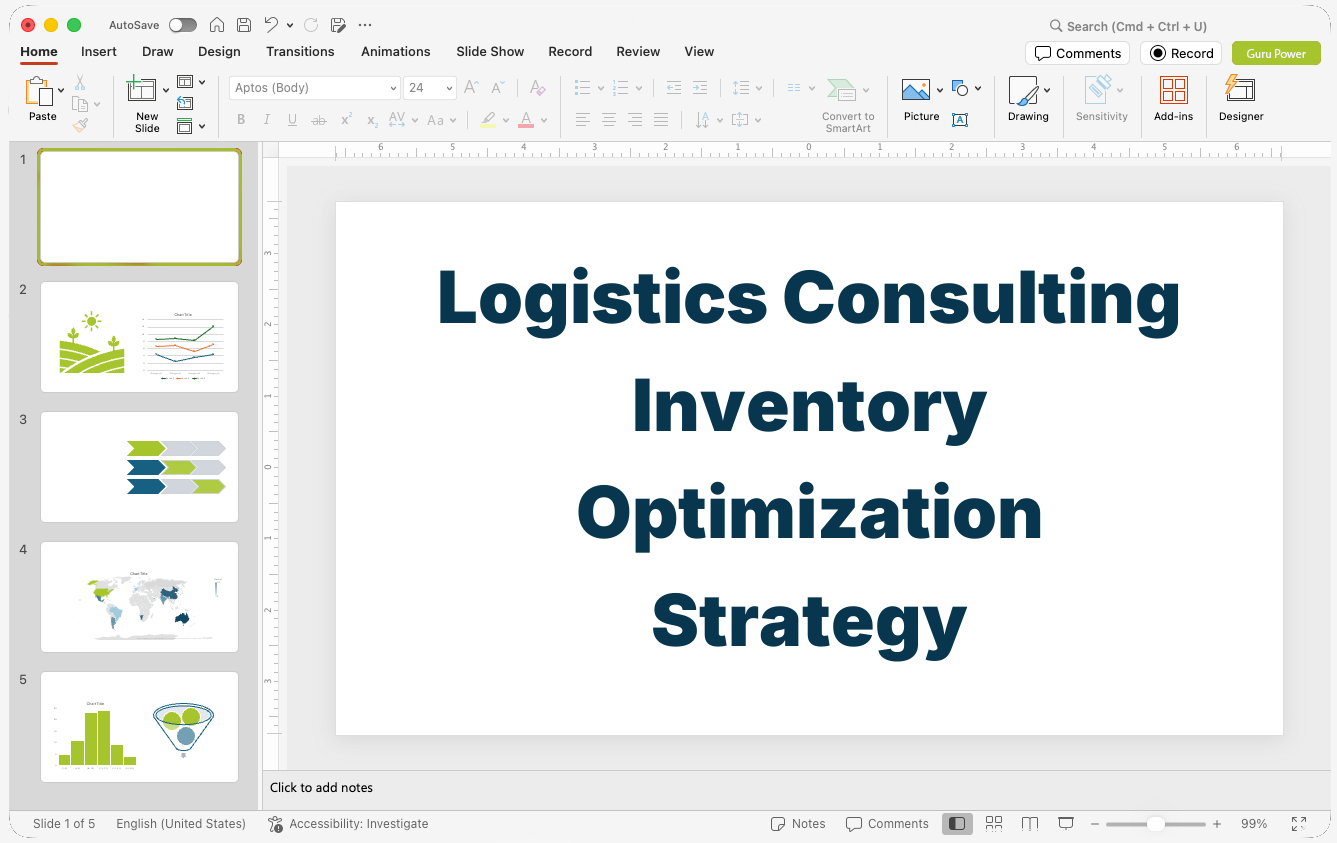 Logistics Consulting Inventory Optimization Strategy Presentation