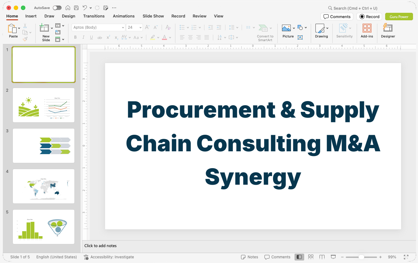 Procurement & Supply Chain Consulting M&A Synergy Pitch Deck