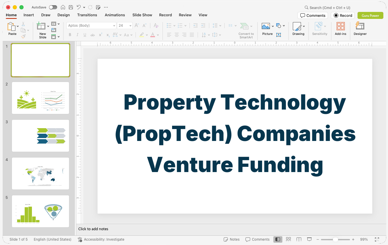 Property Technology (PropTech) Companies Venture Funding Pitch Deck