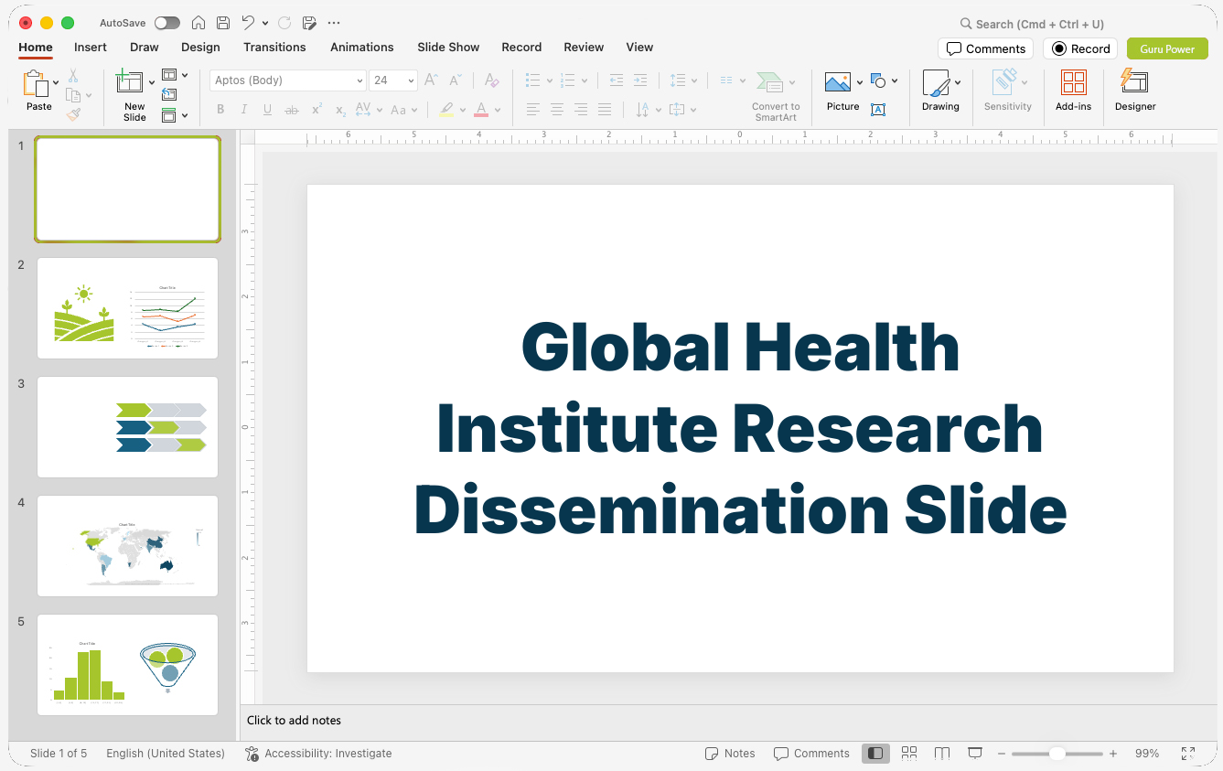 Global Health Institute Research Dissemination Slide-Deck
