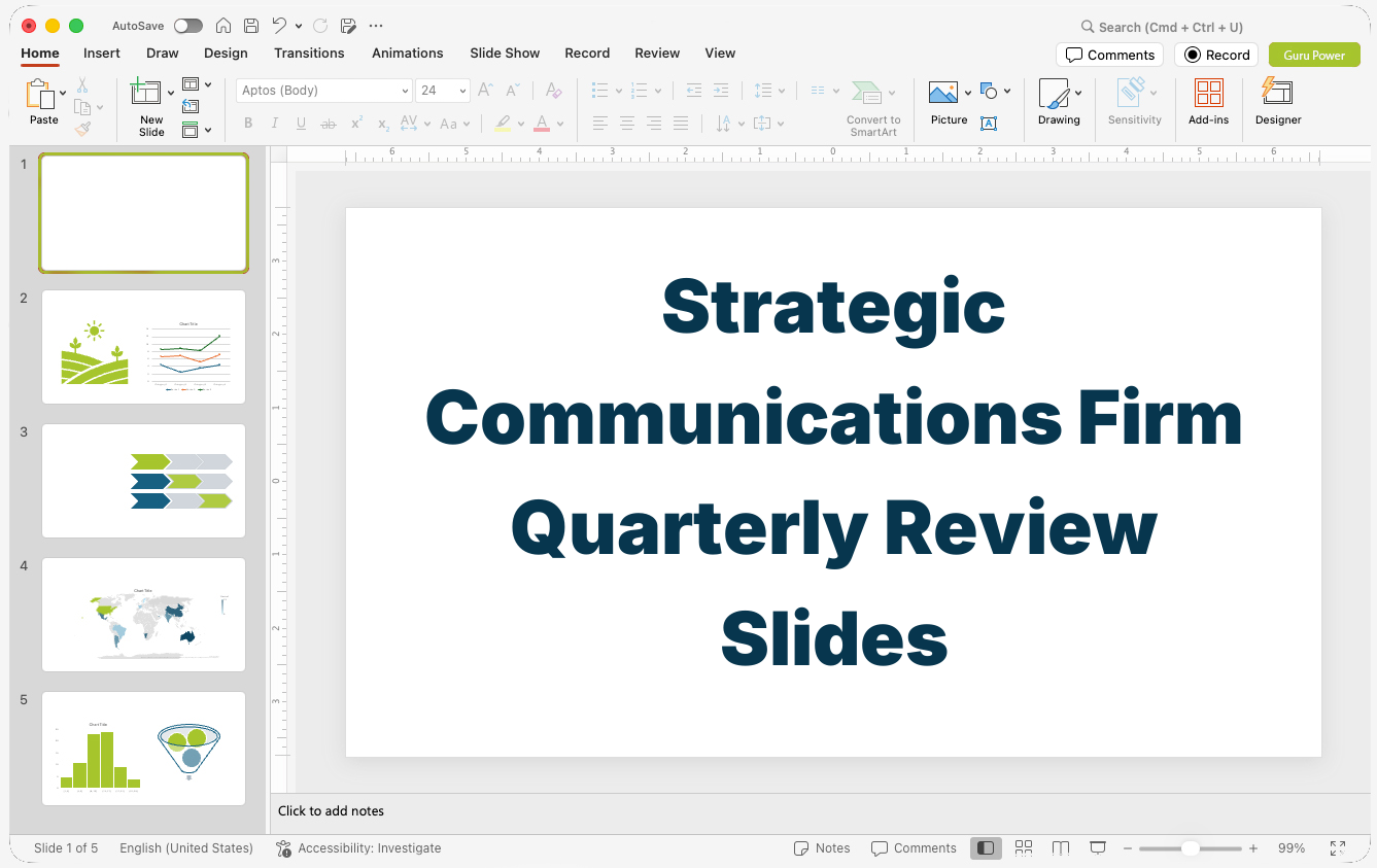 Strategic Communications Firm Quarterly Review Slides