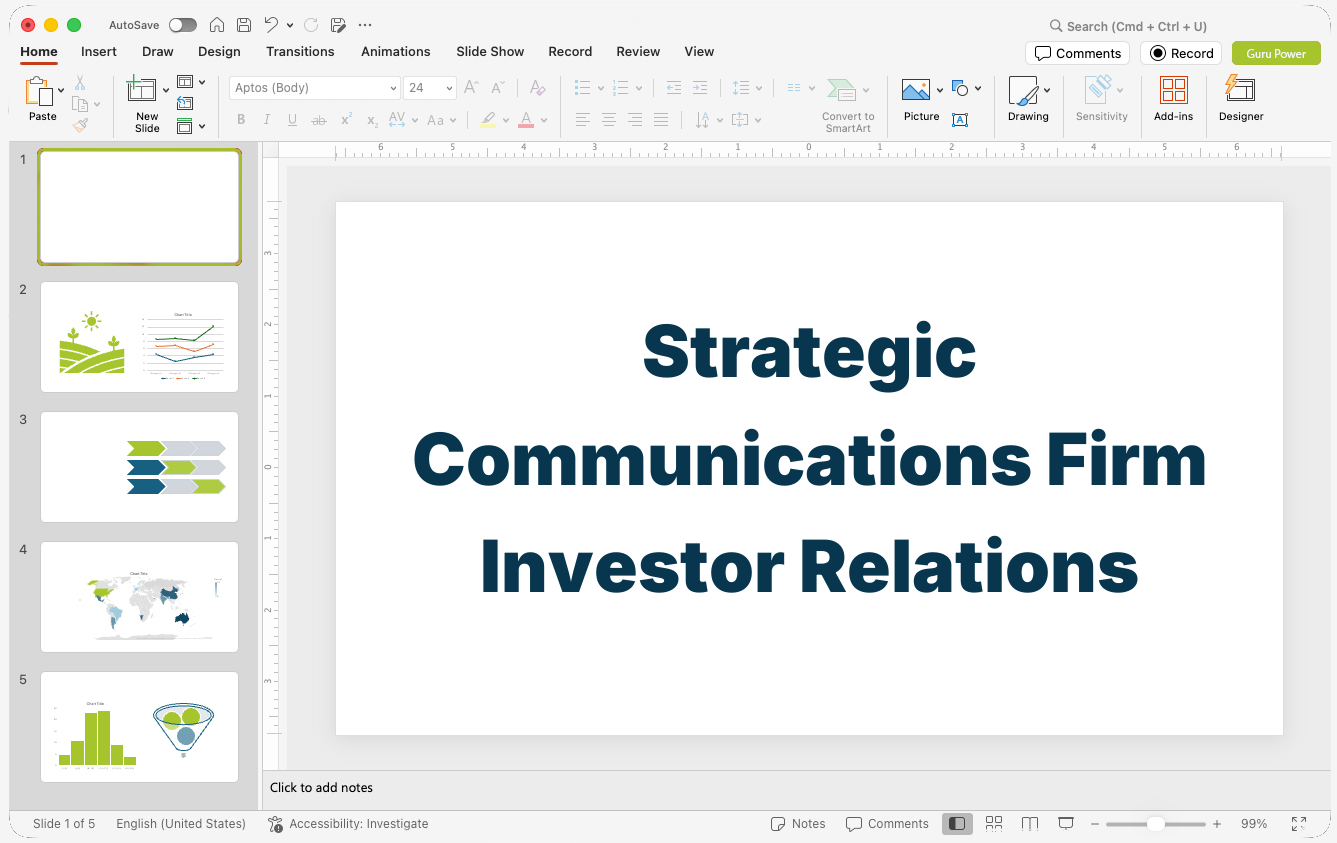 Strategic Communications Firm Investor Relations Pitch-Deck