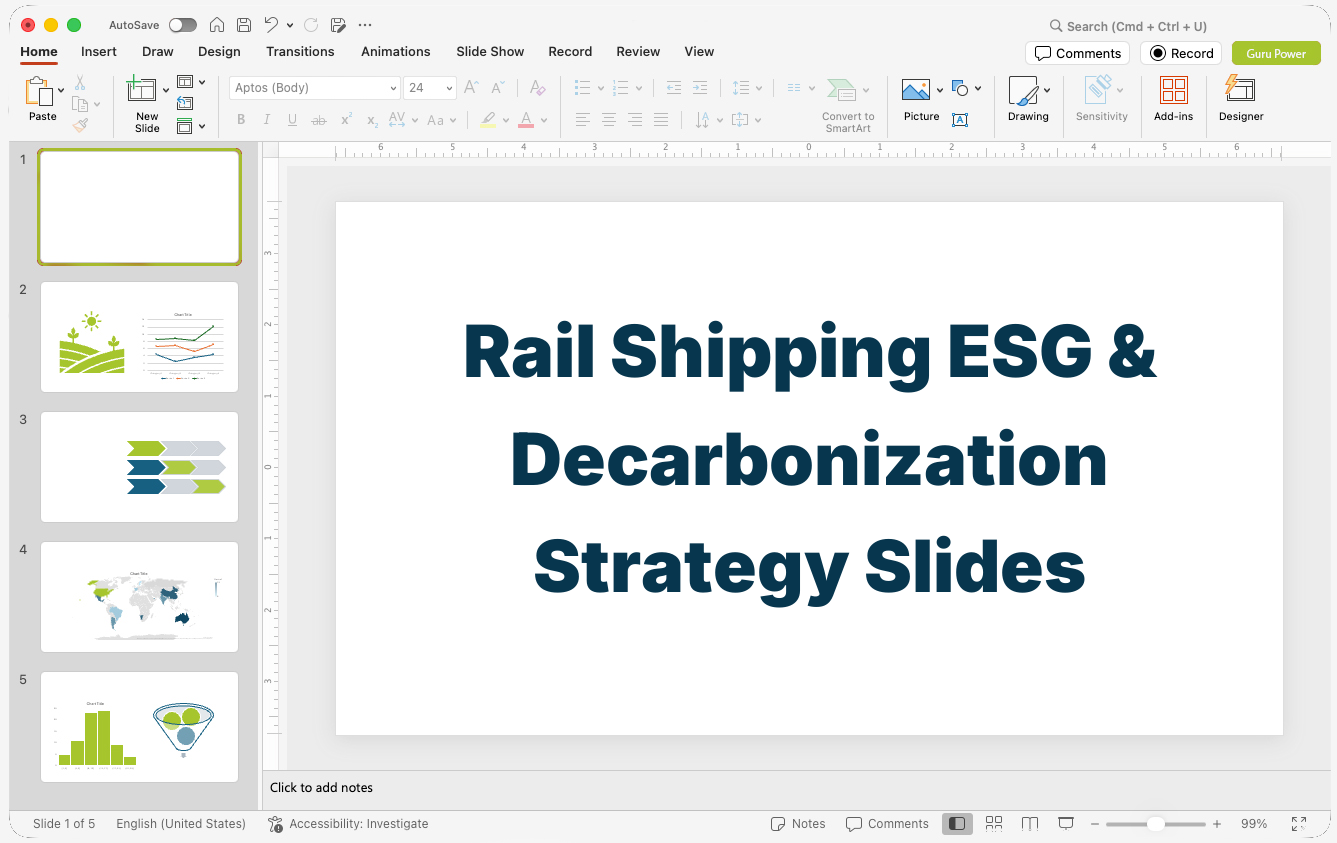 Rail Shipping ESG & Decarbonization Strategy Slides
